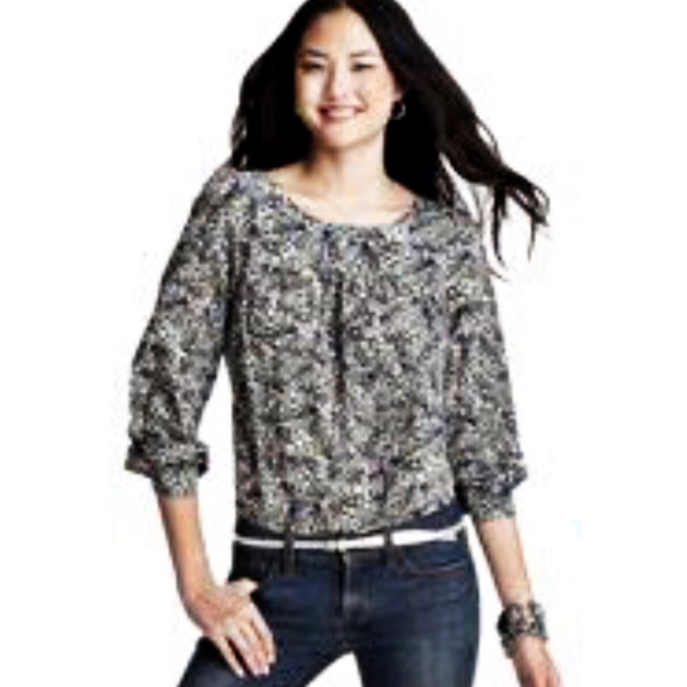 Loft snakeskin sheer top